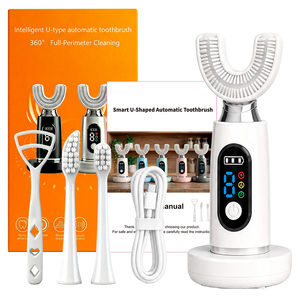 <span class=keywords><strong>Brosse</strong></span> à dents électrique sonique automatique intelligente en forme de U pour adultes 360 °   Brosses en nylon douces et propres, 8 modes, charge sans fil, personnalisable - Product Image 1