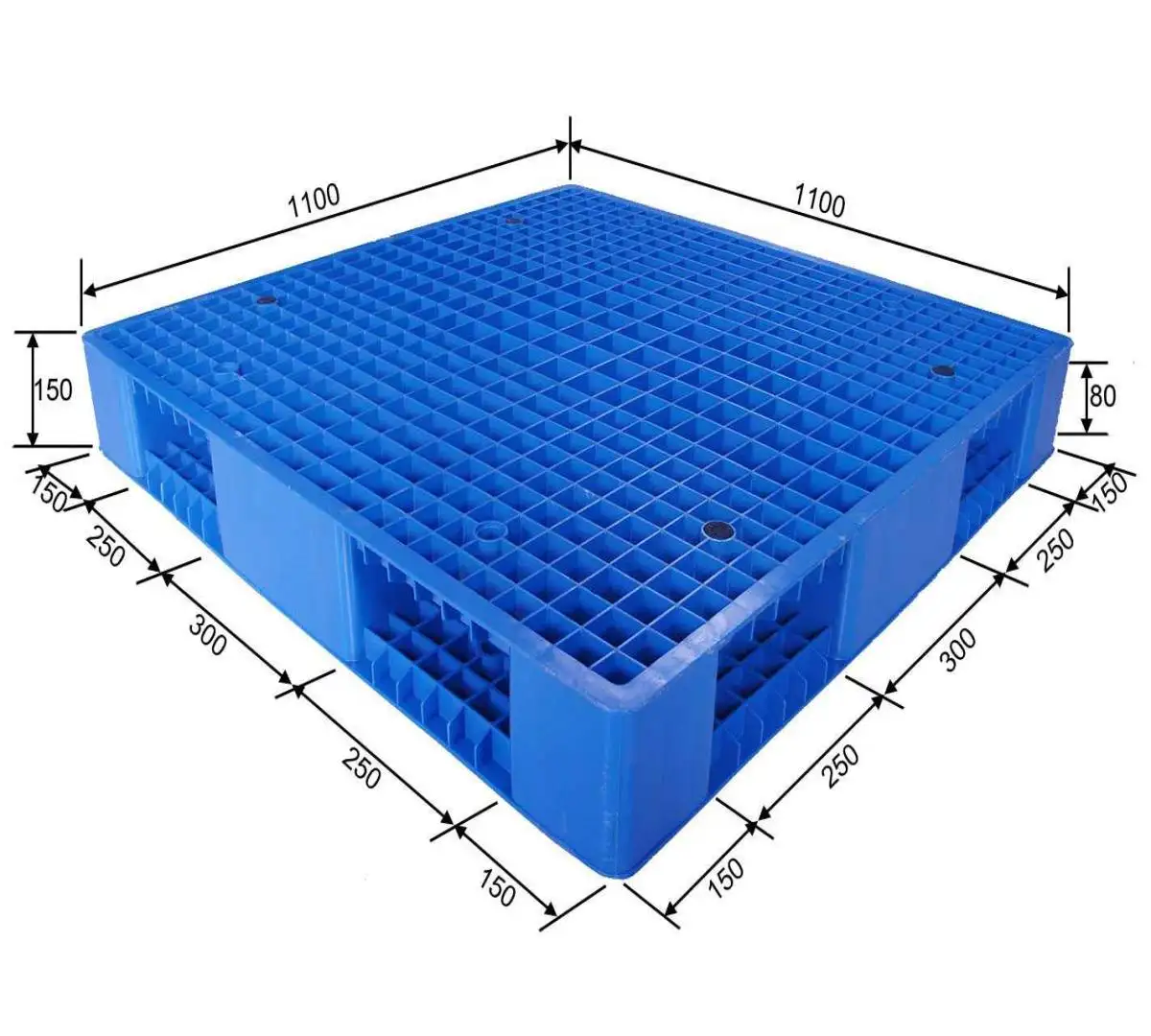 Hochleistungs-Reversible doppelseitige Kunststoffpallets für Warenhäuser