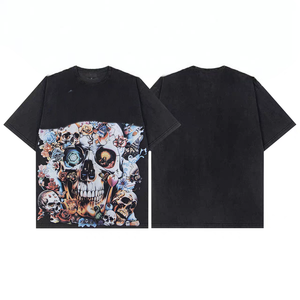 Vente chaude unisexe nom <span class=keywords><strong>de</strong></span> <span class=keywords><strong>marque</strong></span> hommes ample décontracté Vintage grande taille couverture en coton 100% <span class=keywords><strong>T</strong></span>-shirts tricotés - Product Image 2