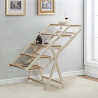 Meuble transformable moderne en fer et bois, table console pliante convertible avec étagère et roulettes verrouillables, mobilier de maison