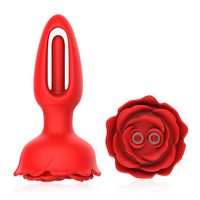 Vibrador con Forma de Flor de Rosa, Control Remoto Inalámbrico, Estimulador de Punto G, Masajeador Anal, Juguetes Sexuales para Adultos para Hombres