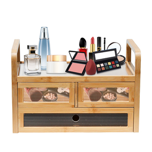 Organisateur de maquillage en bambou de haute qualité et collection de stockage de bijoux cosmétiques cosmétiques de beauté boîtes de rangement et bacs de qualité - Product Image 1