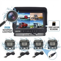 Monitor IPS Melia de 10.1 Pulgadas con Rotación de 180°, Sistema de 12-36V |   Luz de Relleno LED 1080P, Grabación DVR de 4 Canales, Tarjeta SD de 512 GB, Resistente al Agua IP69K, 2MP