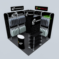 Cabine d'essayage portable en aluminium 10x10 pieds personnalisée pour salon professionnel, étanche, pour affichage publicitaire intérieur avec impression par sublimation