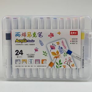 Wenzhou Factory Stock Plastic <b>Box</b> Pack Water Based Ink Medium Tip Acrylic Paint Marker Pen - Product Image 2