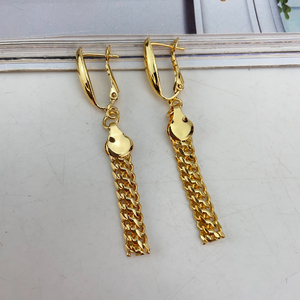 Juego de Joyería de Oro Laminado 14k al por Mayor, Collar, Pulsera, Aretes Cubanos para <span class=keywords><strong>Mujer</strong></span>, para Regalos de Boda y Fiesta, FHK24074 - Product Image 2