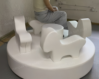 Manège sensoriel doux pour tout-petits, thème animal blanc, équipement d'intérieur pour centres commerciaux, fêtes et location, équipement de jeu intérieur pour enfants