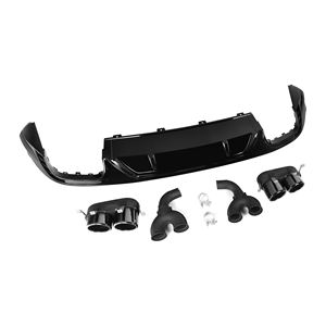 Difusor de Parachoques Trasero ABS Negro Brillante Estilo <span class=keywords><strong>Q5</strong></span>, Difusor de Parachoques Trasero con Salida de Escape para <span class=keywords><strong>Audi</strong></span> <span class=keywords><strong>Q5</strong></span> S <span class=keywords><strong>Line</strong></span> 2018-2020 - Product Image 2