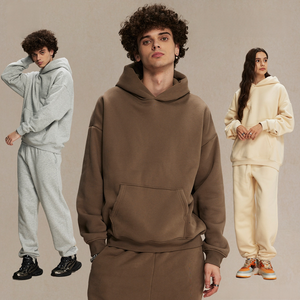 Sudadera con capucha de lana de 400g para hombre, estilo moderno, para otoño e invierno, talla grande, sin desprendimiento de lana, gruesa. - Product Image 4