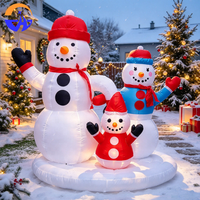 Ensemble familial de bonhommes de neige gonflables de Noël, bonhomme de neige géant gonflable pour la décoration extérieure de la cour, du jardin, de la villa, de la pelouse, pour les fêtes de fin d'année
