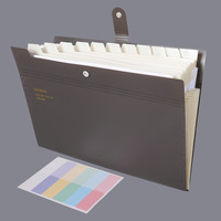 Carpeta de Archivos para Oficina, Gran Capacidad, 5/8/12 Compartimentos, Estilo Vintage, PP Grueso, para Documentos, Estudiantes y Negocios