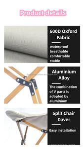 เก้าอี้ตกปลากลางแจ้งพับได้ทำจากอลูมิเนียมอัลลอยรูปผีเสื้อแบบพกพาพับได้เก้าอี้ชายหาด - Product Image 2