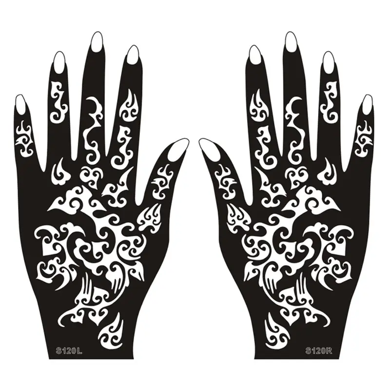 Custom made mehndi tattoo sticker for women hand tattoo henna semi permanent tattoo sticker