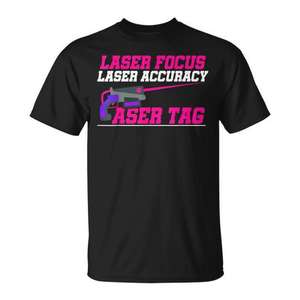 Camiseta de Laser Tag con Diseño de Enfoque Láser y Precisión, Color Negro, Talla Adulto - Product Image 1