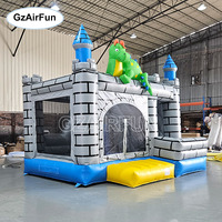 Château gonflable commercial dinosaure avec toboggan, château dragon en PVC écologique pour la location