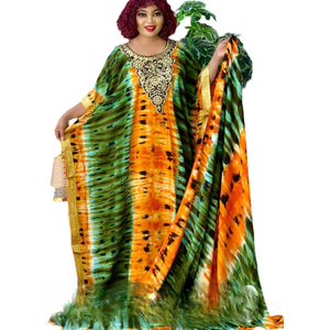 Maxi vacances plage robe de soirée été fête élégant multicolore caftan dentelle mousseline de soie robes décontractées à manches travail événements d'été - Product Image 1
