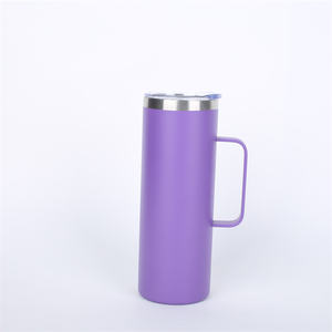 Gobelet en acier inoxydable isolé sous vide à double paroi 20oz Sublimation White Skinny Tumbler avec poignée - Product Image 6