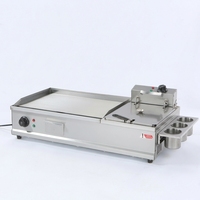 DanFuQi Plaque de cuisson électrique et friteuse professionnelle en acier inoxydable de qualité supérieure 3kw+2.5kw, équipement commercial silencieux