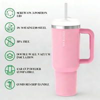 Mug à café isotherme à double paroi en acier inoxydable, grande capacité, avec logo personnalisé, anti-fuite, avec poignée, pour les fêtes et les voyages