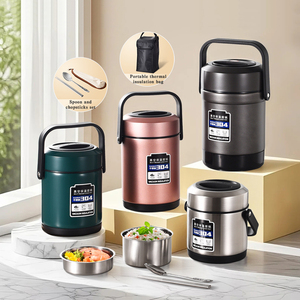 YUEDISI Nouveauté : Boîte à lunch <span class=keywords><strong>isotherme</strong></span> double paroi en acier inoxydable 304 pour aliments chauds, avec couverts et sacs isothermes - Product Image 5