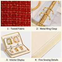 Boîte à bijoux en tweed, étui de voyage portable, organiseur de bijoux, pochette rigide, logo personnalisé, pour bagues, colliers, boucles d'oreilles, rangement