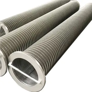Tubo di rivestimento scanalato avvolto in filo di filtro a cuneo in acciaio inossidabile 304 a forma di Vee