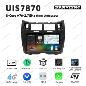 Autoradio Android 13 7870 2K con Lettore Video, Carplay, 4G, DSP Audio, Navigazione GPS per Toyota <span class=keywords><strong>Yaris</strong></span> <span class=keywords><strong>2005</strong></span> - 2012 - Product Image 3