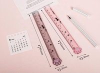 Règle droite pliable créative Kawaii 15 cm en plastique, forme patte de chat mignonne, papeterie pour écolières, fabriquée en Chine, modèle R0026