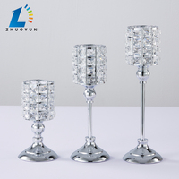 Bougeoir métallique, centre de Table en verre doré et argenté, support de bougie pour décoration de mariage