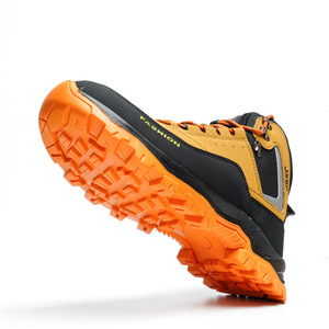 Men Safety Shoes High Top Microfiber Leather Breathable Mesh Anti Impact Anti Slip Shock Resistant Work Shoes Yellow 8501 - Product Image 3
