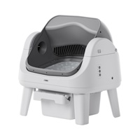 Pour AS12, litière automatique pour chat, grande capacité, double mode intelligent, blanc gris, écologique, contrôle des odeurs, facile à nettoyer