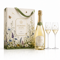 Boîtes cadeaux portables de luxe pour bouteilles de vin avec emballage rigide et poignée pour la présentation de bouteilles de vin et de verres à vin