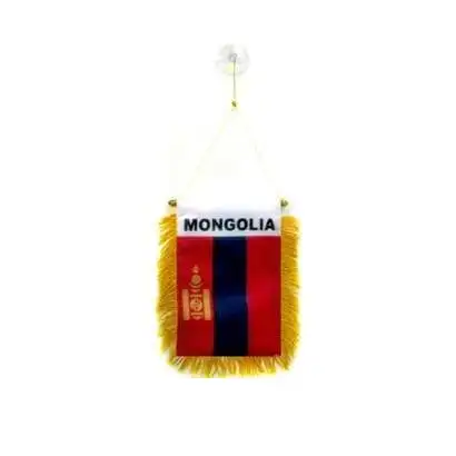उच्च गुणवत्ता वाले कस्टम मंगोलिया मिनी बैनर 6'' x 4'' पेनांट 15 x 10 सेमी मिनी बैनर 4 x 6 इंच सक्शन कप हैंगर