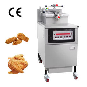 Freidora a Presión de Acero Inoxidable a Gas de 25L, 4 Cabezales, Estilo Henny Penny, Panel de Control Computron 8000, Bomba de Filtro de Aceite, para Frituras Crujientes - Product Image 1