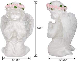 LED Fatti A Mano <span class=keywords><strong>con</strong></span> il Real Wax Battery Operated Senza Fiamma della <span class=keywords><strong>Candela</strong></span> <span class=keywords><strong>con</strong></span> Timer Bianco <span class=keywords><strong>Angelo</strong></span> di Preghiera Lampada Da Tavolo Decorazione Dell'interno - Product Image 2