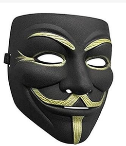 Halloween Gold Scary V pour Vendetta Mask - 8.66x8.66Inch, Masque Cosplay intégral pour homme, Masque d'<span class=keywords><strong>horreur</strong></span> inspiré du <span class=keywords><strong>film</strong></span> - Product Image 5