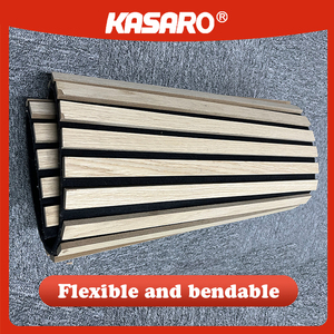 แผ่นฝ้าเพดานอะคูสติกโค้ง KASARO แผ่นตกแต่งผนังแบบยืดหยุ่น ดีไซน์โค้ง แผ่นผนังอะคูสติกไม้ MDF สำหรับตกแต่งภายในห้อง - Product Image 1