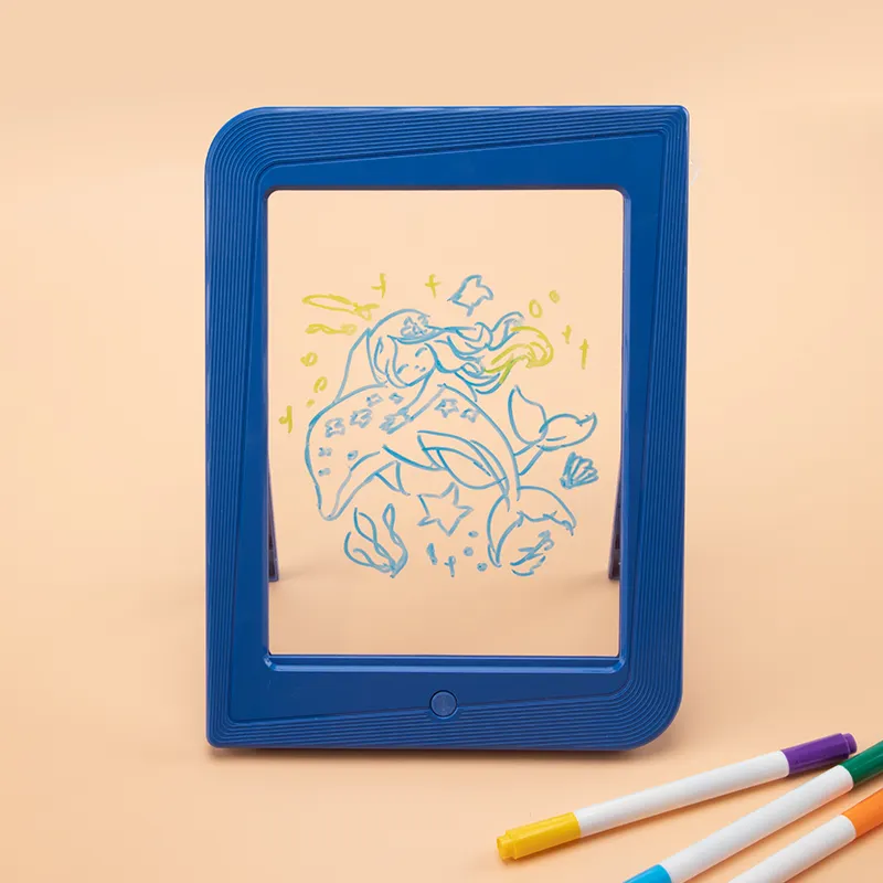 3D renkli floresan çizim kurulu yazı tahtası graffiti seti sihirli ışık çizim kurulu bulmaca çocuk oyuncakları