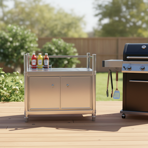 Vitrina de Exhibición de Acero Inoxidable de Lujo Personalizada con Opción de Puerta de Vidrio para Restaurantes de Alta Gama y Hoteles Boutique - Product Image 1