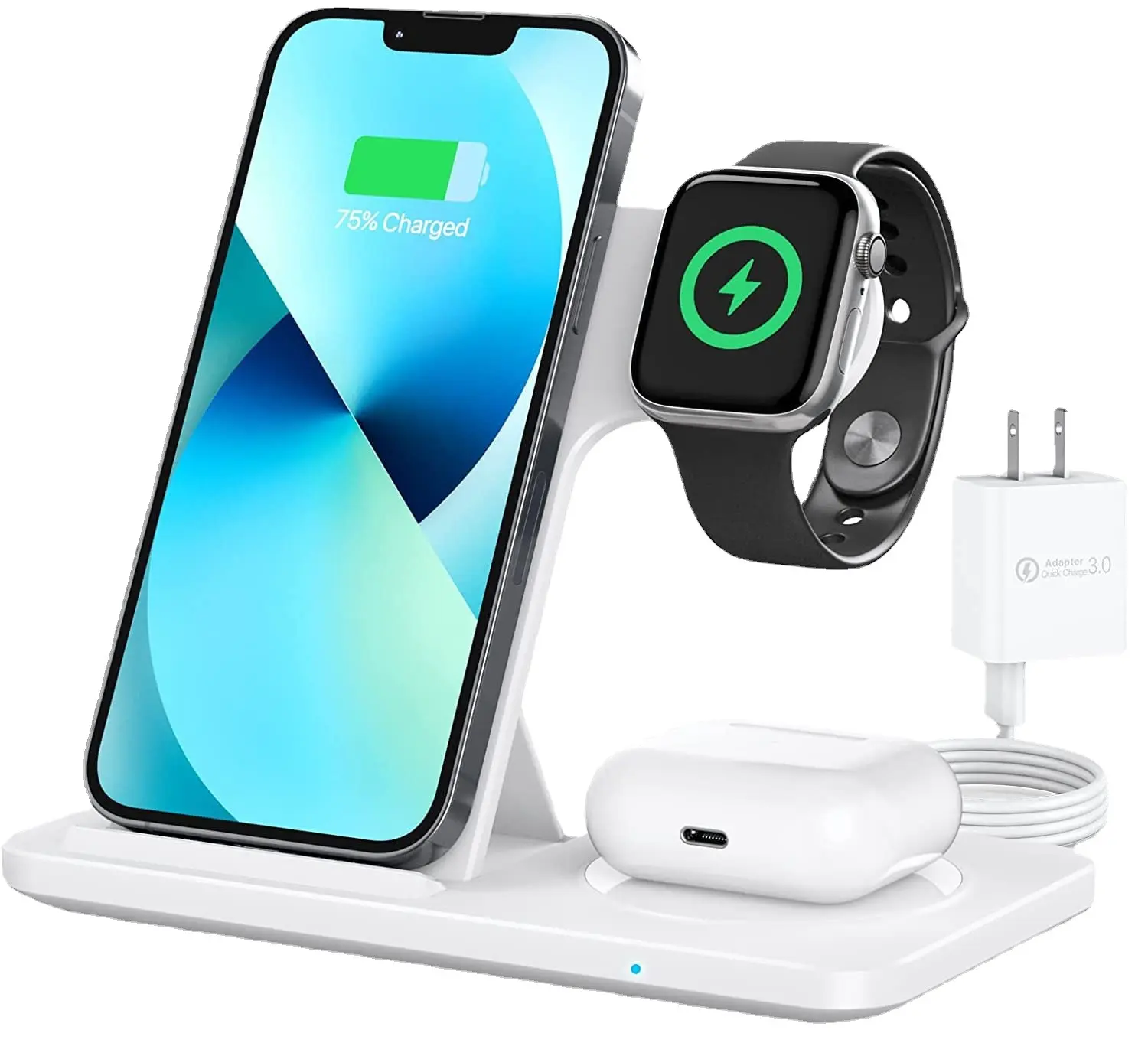 15W Fast charging 3 in 1 Foldable Stand Wireless Charger Station Magnetic Wireless Original Charger Dock for iPhone