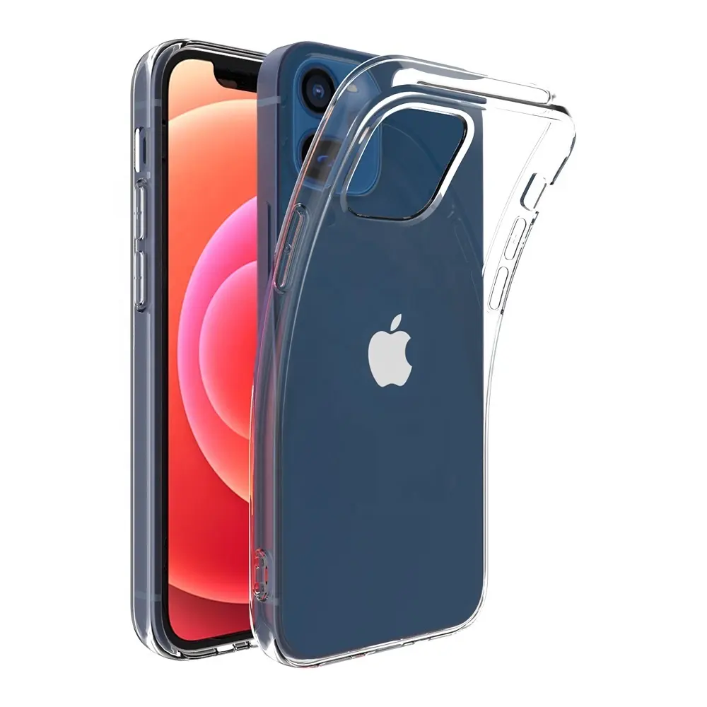 Capa transparente para celular de 2.0mm, acessório tpu para telefone celular apple iphone 12 mini 11 pro max xs xr x 8 plus 7