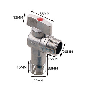Robinet d'angle Crane Crown à filetage mâle 18 mm pour raccordement de chauffe-eau de toilettes - Product Image 2