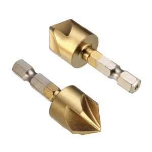 Más Vendido Transfronterizo: Cuchilla de Desbarbado de Cinco Cuchillas con Recubrimiento de Titanio y Vástago Hexagonal, Brocas para Madera y Máquina de Desbarbado - Product Image 1