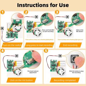 Module de puce sonore vocale avec bande lumineuse, haut-parleur, <span class=keywords><strong>pour</strong></span> <span class=keywords><strong>livre</strong></span> <span class=keywords><strong>audio</strong></span> de carte de voeux, boîtes de cadeaux de Noël, jouets <span class=keywords><strong>pour</strong></span> enfants - Product Image 4