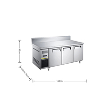 Réfrigérateur commercial NE-1012 en acier inoxydable pour atelier, hôtel, maison, cuisine, 80 cm de hauteur, portes et tiroirs, 290 L, refroidissement rapide