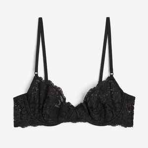 เสื้อชั้นในลูกไม้สุดสยิวและชุดสั้นๆลายดอกไม้ผ้าโปร่งสำหรับผู้หญิง - Product Image 1