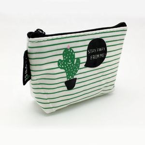 Sacs à cosmétiques à fermeture éclair en coton personnalisé mignon Mini maquillage pièces pochette - Product Image 1