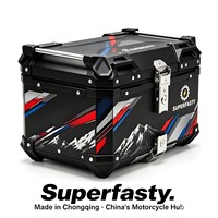 Coffre de moto en alliage d'aluminium étanche, personnalisé, 45L, sécurisé, verrouillable, design léger, fabriqué en Chine, pour une utilisation en toutes saisons