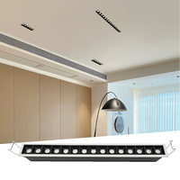 Plafonnier LED linéaire moderne 3 CCT 30W encastré, spot de plafond encastré, dimmable DALI, couleur noire