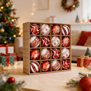 Hot Sale on Stock Rapid Delivery 6cm*16pcs Assorted Color Hand Painted <strong>Christmas</strong> <strong>Tree</strong> <strong>Hanging</strong> Decorative Ball - Product Image 2